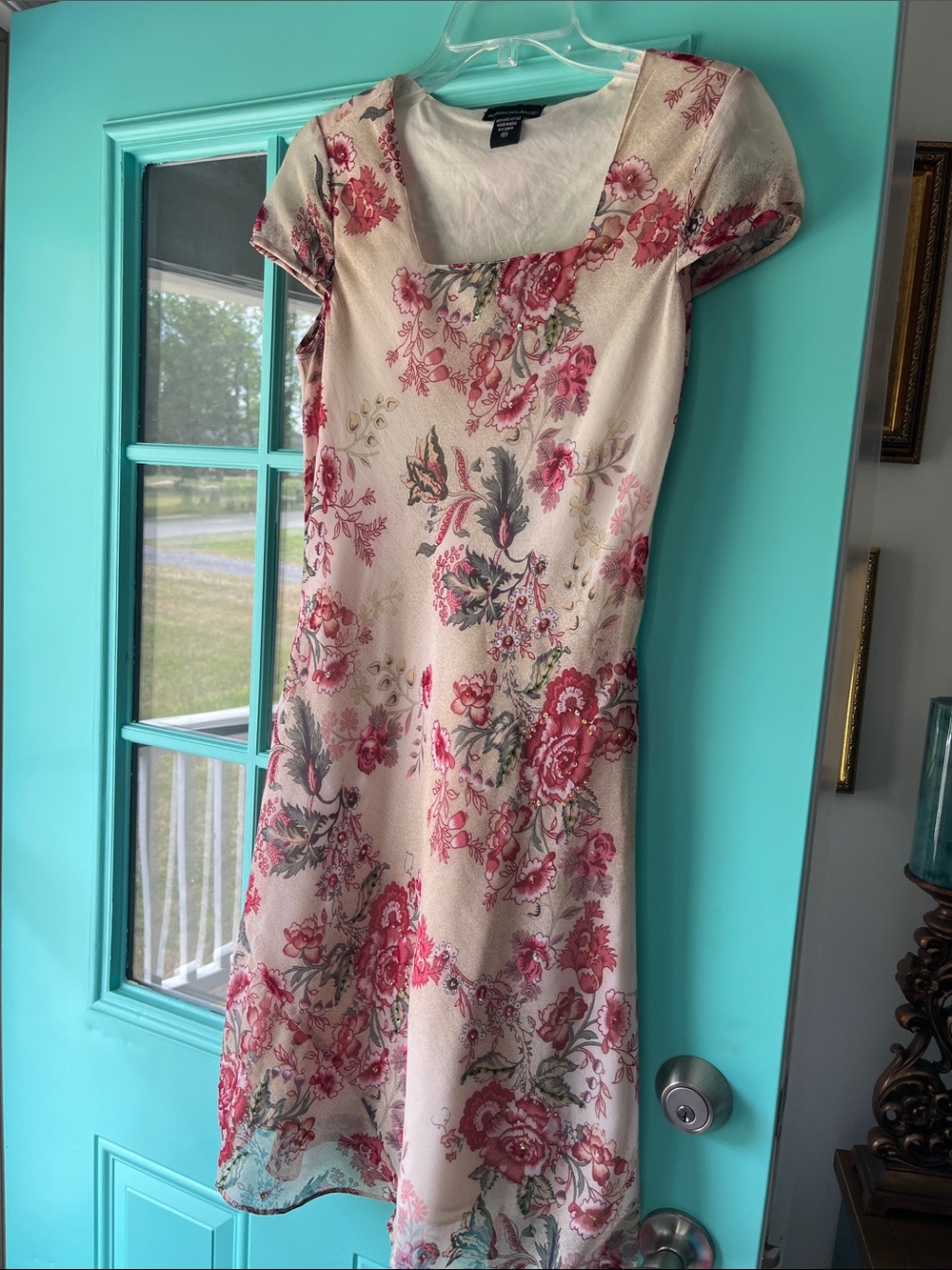 Vintage Floral Beaded Floral Dress